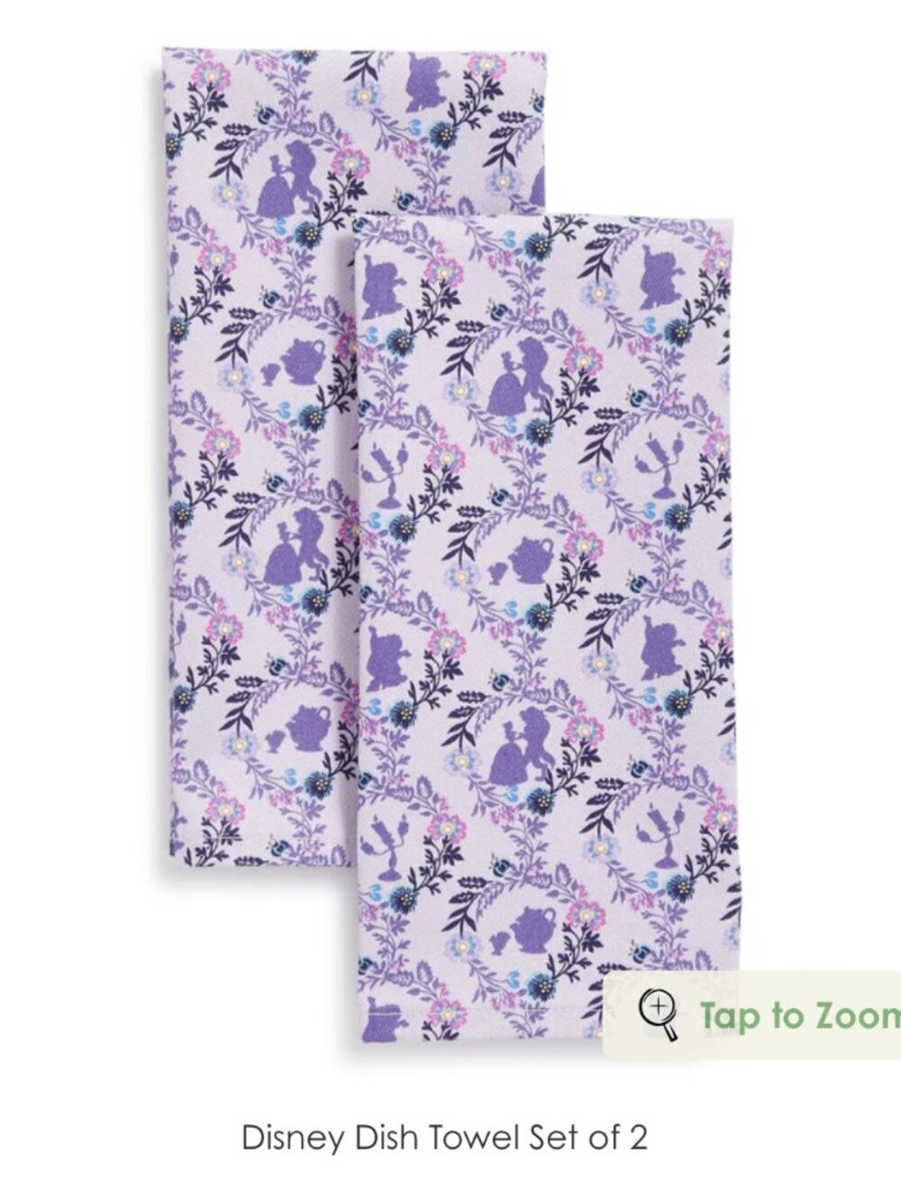 Vera Bradley Disney Belle Dish Towels Set of 2 Limited Edition NWT